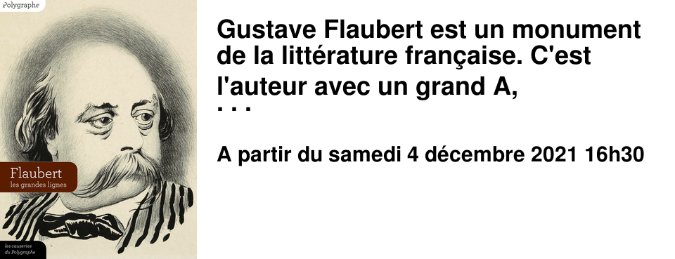 Gustave Flaubert est un monument de la litt�rature fran�aise. C'est l'auteur avec un grand A, ind�boulonnable, incontestable... illisible aussi pour certains tellement il semble loin, presque inaccessible. L'homme derri�re l'auteur �tait pourtant fait de chair et de sensibilit�, plein de paradoxes, de r�voltes et d'humour. En faisant plus ample connaissance avec lui, nous trouverons non seulement de l'int�r�t mais aussi du plaisir � la lecture de ses romans.